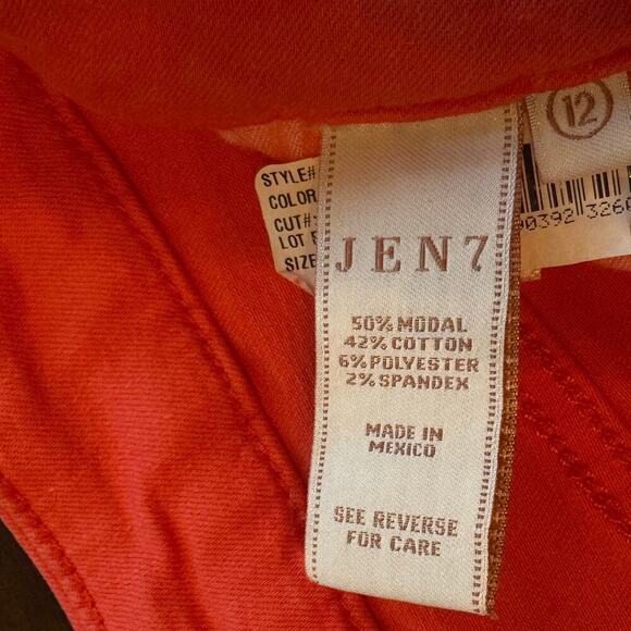 JEN 7 by 7 for all Mankind Raw Hem Skinny Stretch Ankle Jeans in Cher Sz 12 - Picture 12 of 13